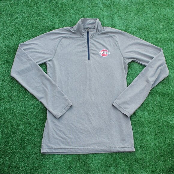 🏀 NBA Detroit Pistons Quarter Zip Pullover Long Sleeve Tee - Picture 1 of 7